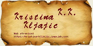 Kristina Kljajić vizit kartica